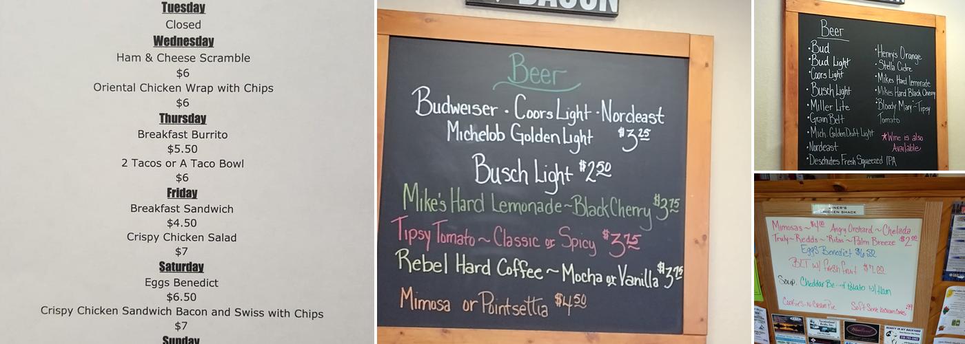 Diner's Chicken Shack Menu