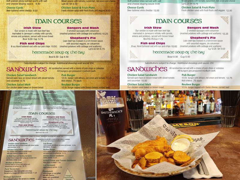 The Olde Triangle Pub Menu