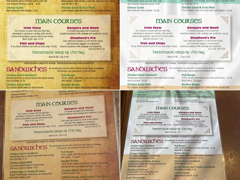 The Olde Triangle Pub Menu