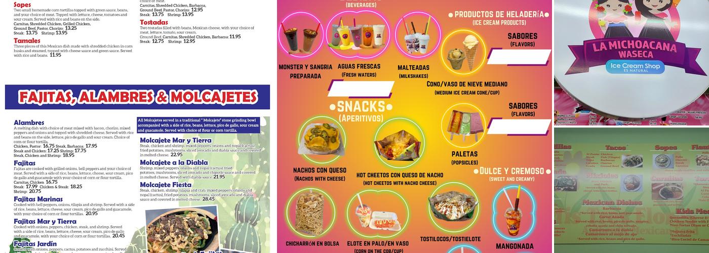 Mis Tres Flores Menu