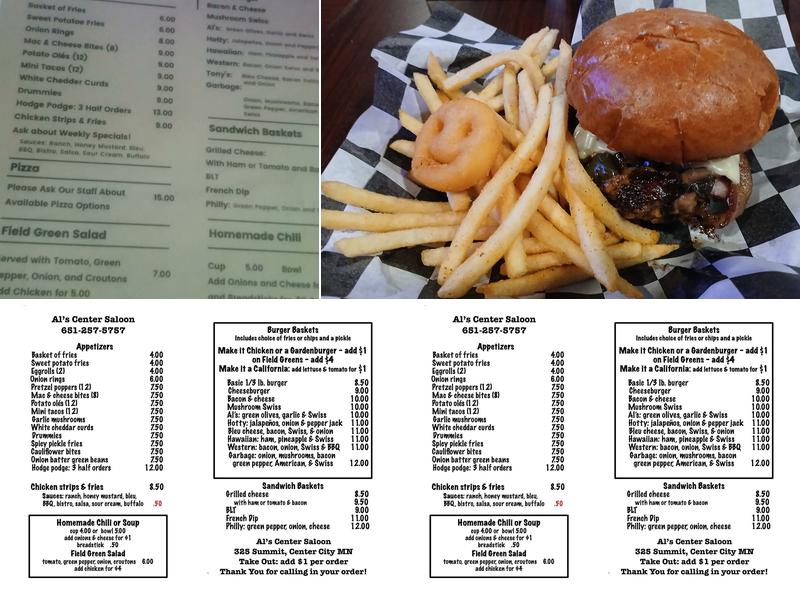Tony's Bar and Grill Menu