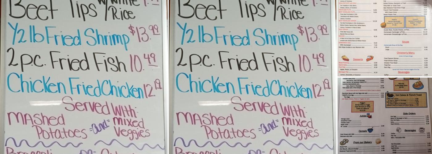 Bakery Cafe Menu
