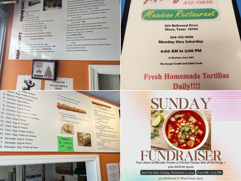 Molly's Restaurant Menu
