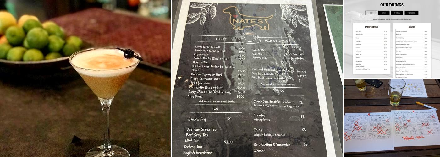 Nate's Coffee & Cocktails Menu
