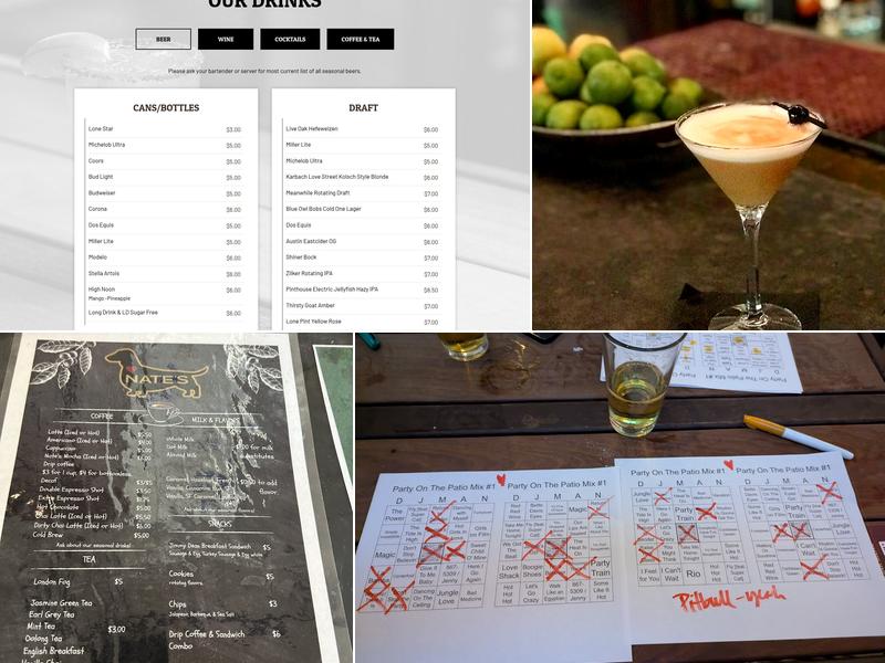 Nate's Coffee & Cocktails Menu