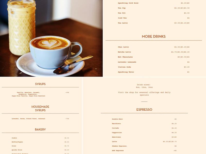 Gray Owl Coffee Menu