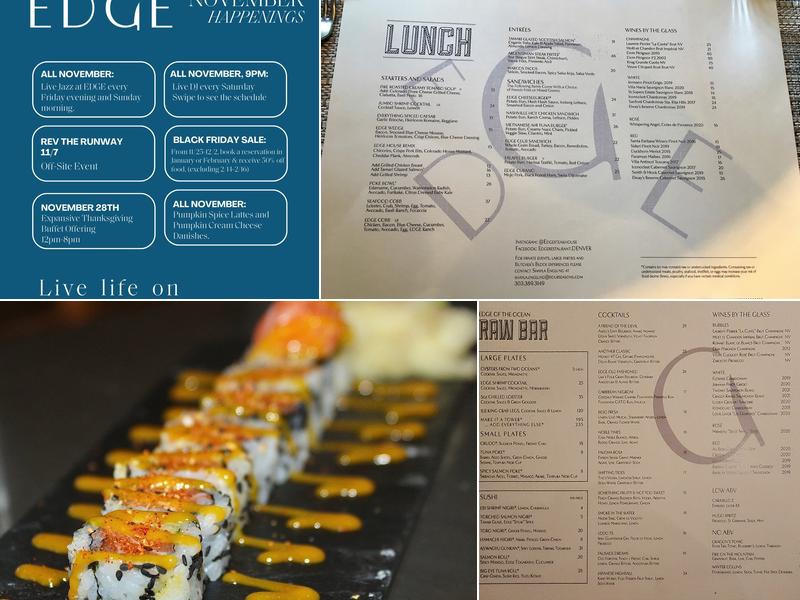 EDGE Restaurant & Bar Menu