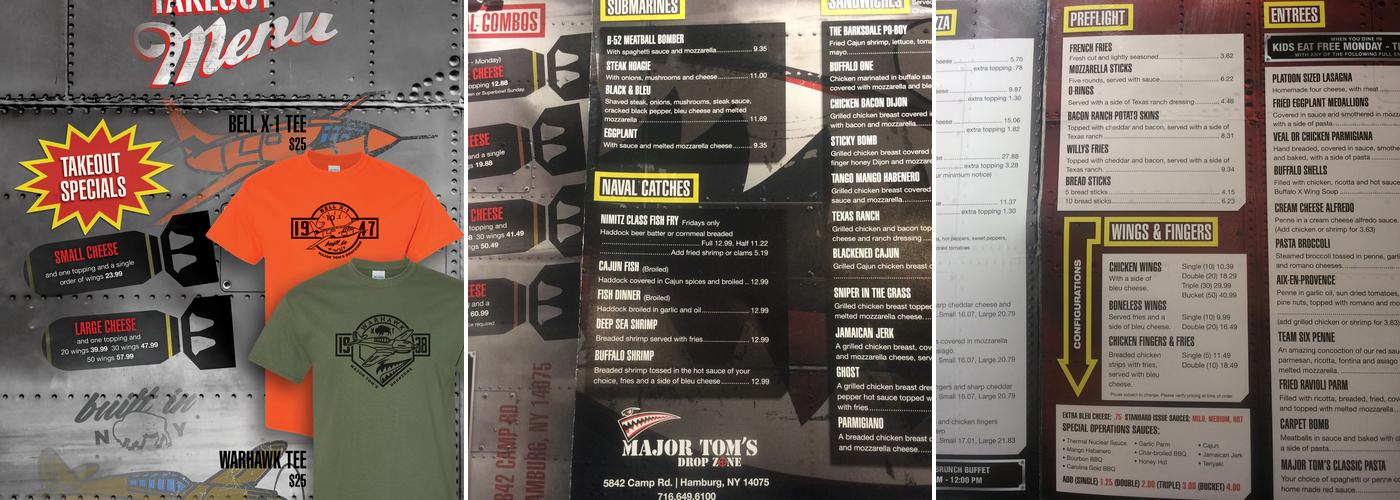 Major Tom's Drop Zone Menu