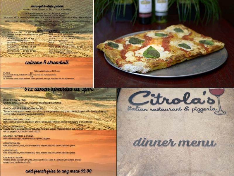 Citrola's Italian Restaurant & Pizzeria Menu