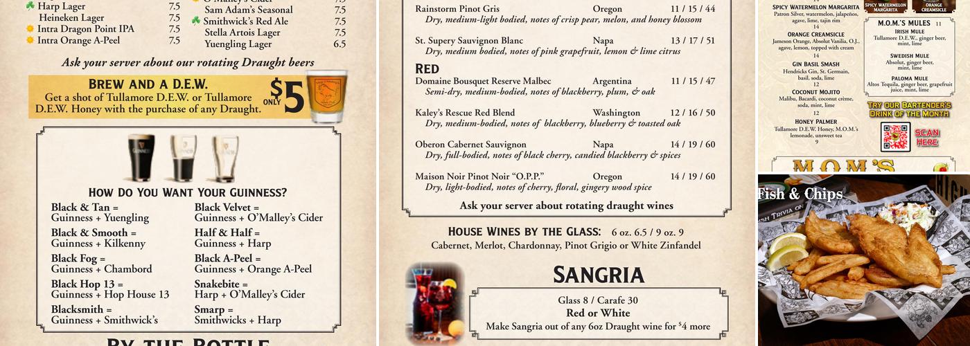 Meg O’Malley's Restaurant & Irish Pub Menu