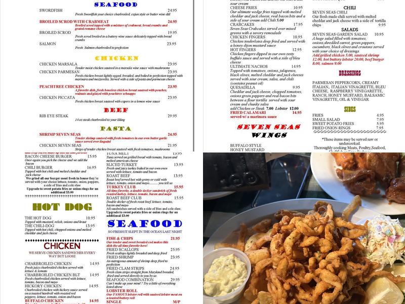 Seven Seas Restaurant Menu