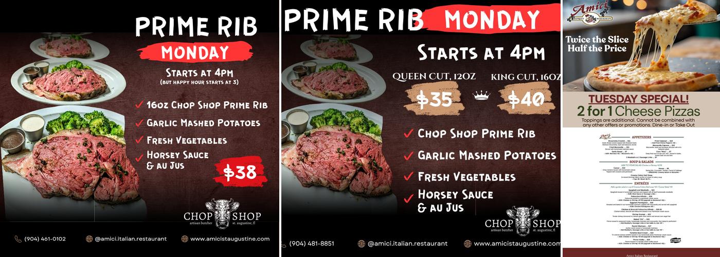 Amici Italian Restaurant Menu