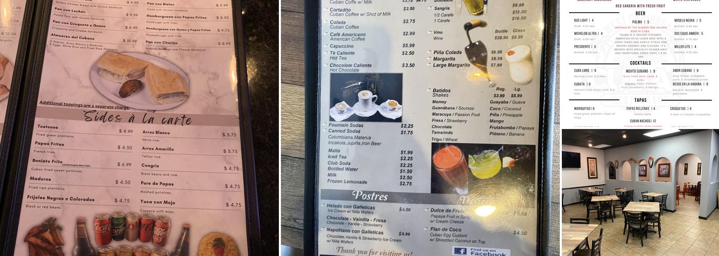 West Caribbean Cuban Restaurant Menu