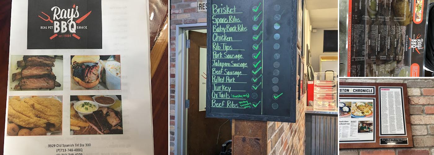 Rays Real Pit BBQ Shack Menu
