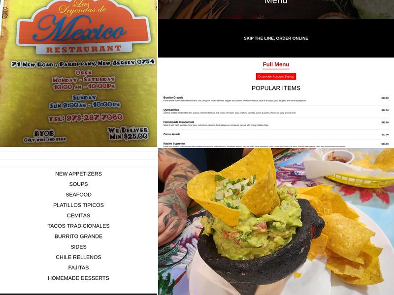 Las Leyendas PARSIPPANY Menu