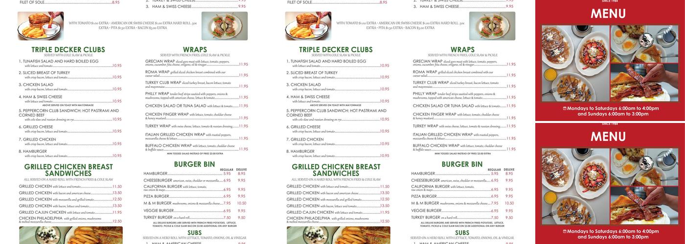 Peppercorn Diner Menu