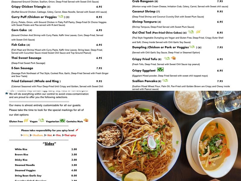 Koon Thai Restaurant Menu