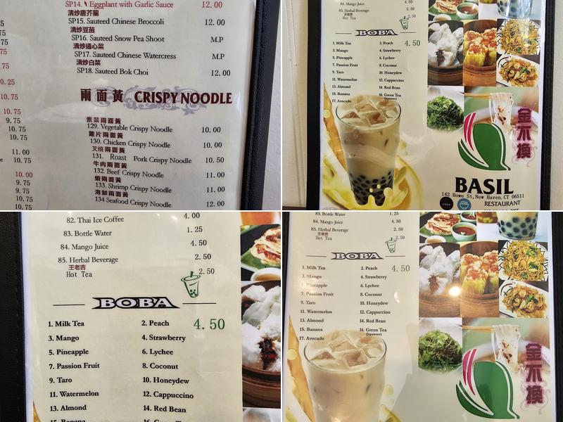 Basil Restaurant Menu