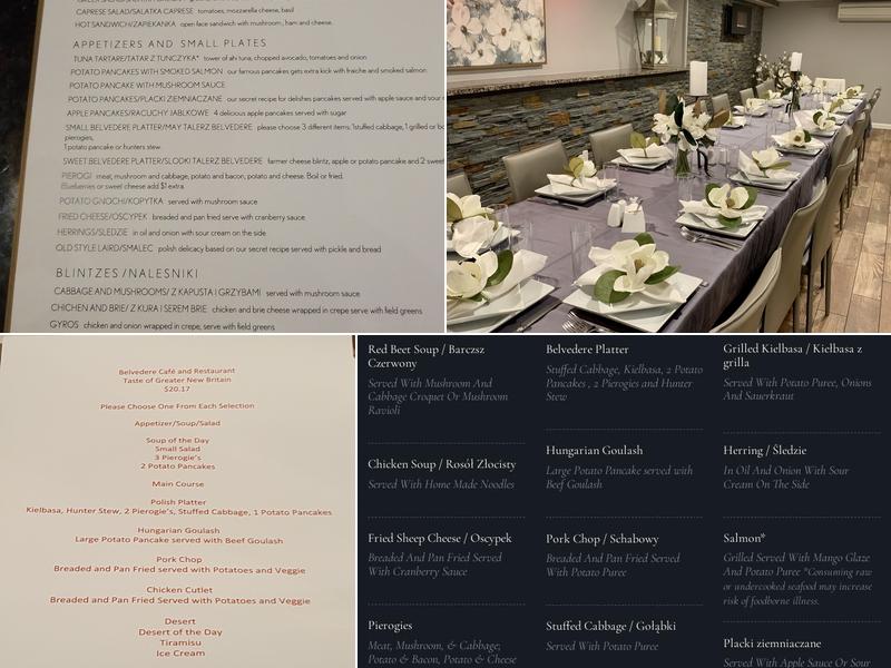 Belvedere Cafe and Restaurant Menu