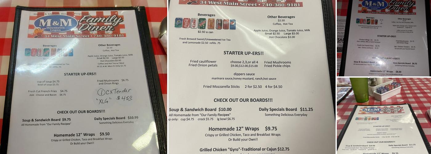 M & M Family Diner Menu