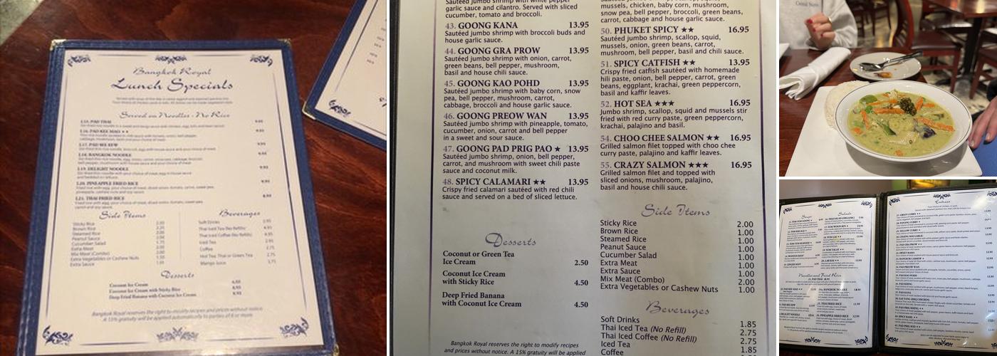 Bangkok Royal Menu