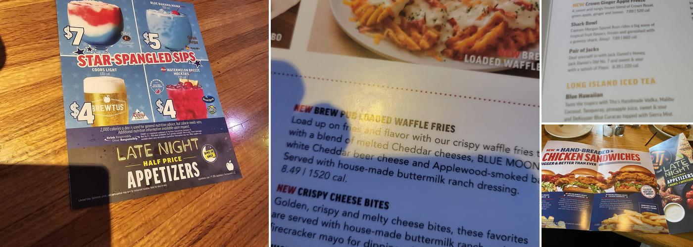 Applebee's Grill + Bar Menu