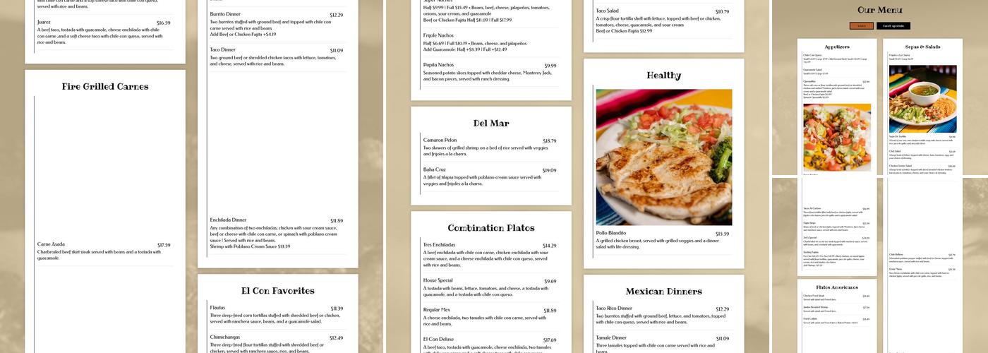 El Conquistador Menu