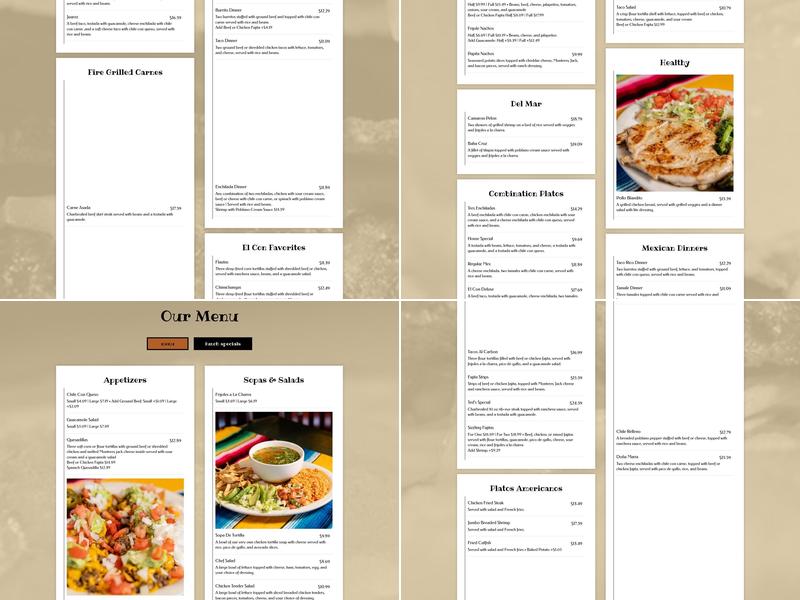 El Conquistador Menu