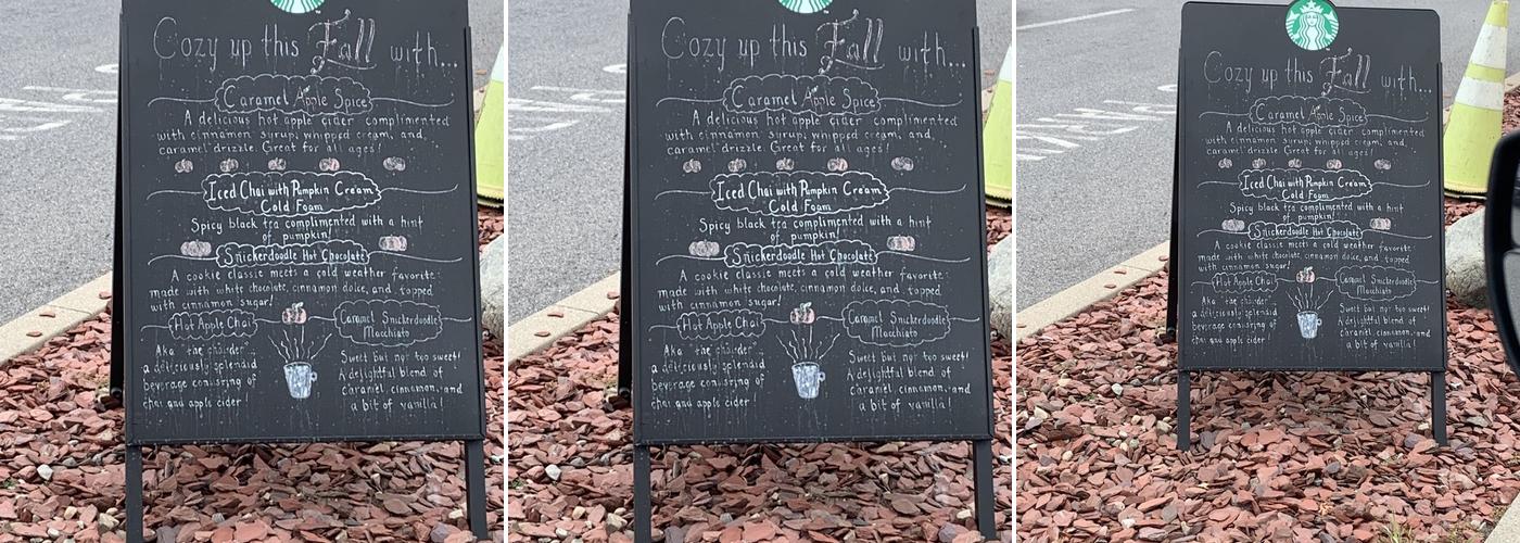 Starbucks Coffee Company Menu
