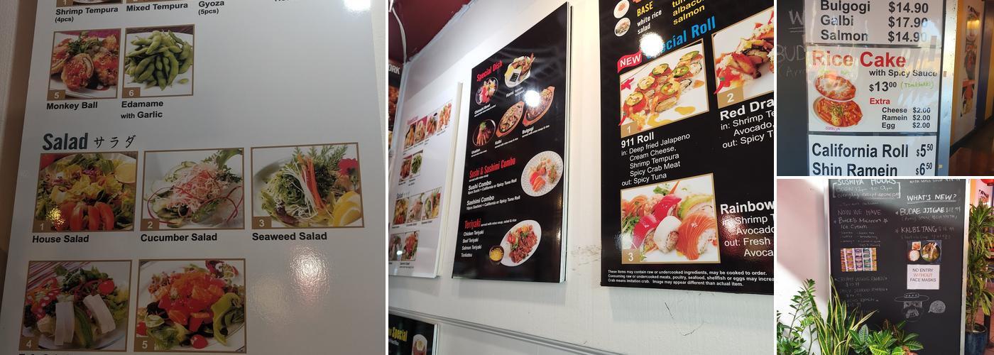 Sushiya Express Menu