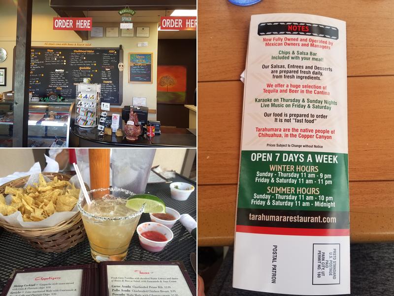 Tarahumara Restaurant Menu