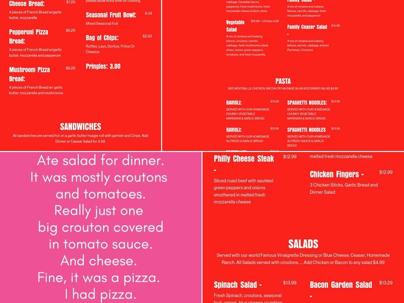 Red Banjo Pizza Menu