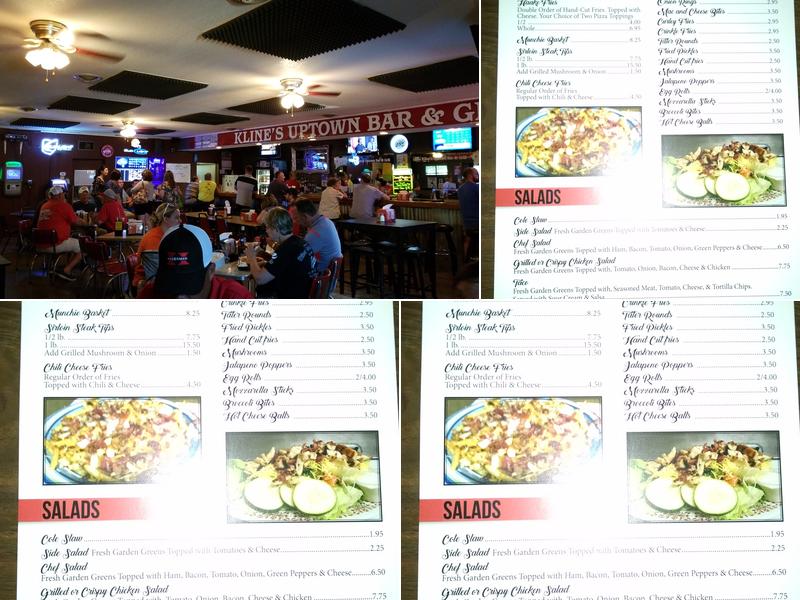 Kline's Uptown Bar And Grill Menu