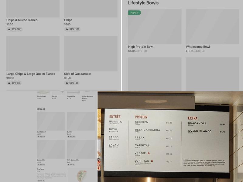 Chipotle Mexican Grill Menu