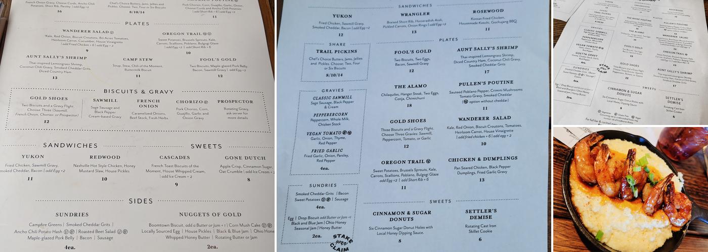 Boomtown Biscuits & Whiskey Menu