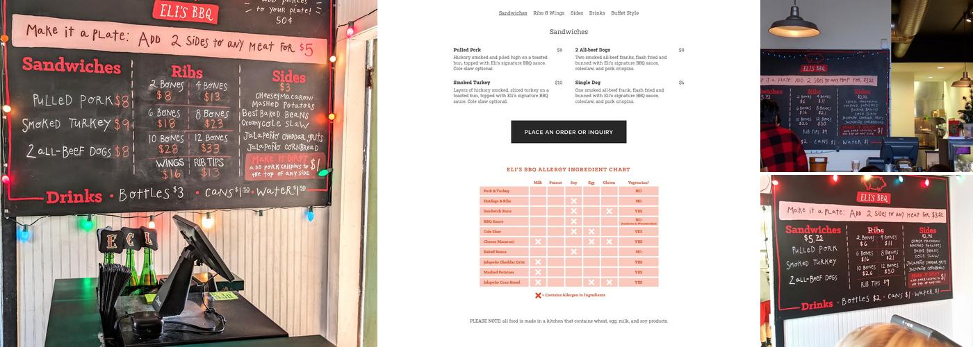 Eli's BBQ - Riverside Menu