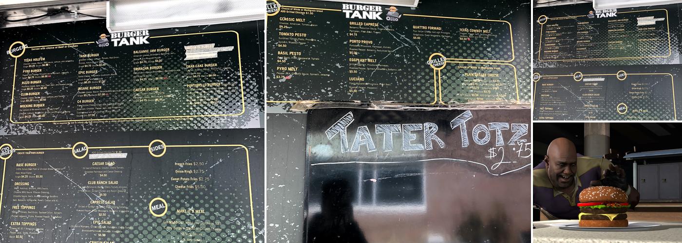 Burger Tank Menu