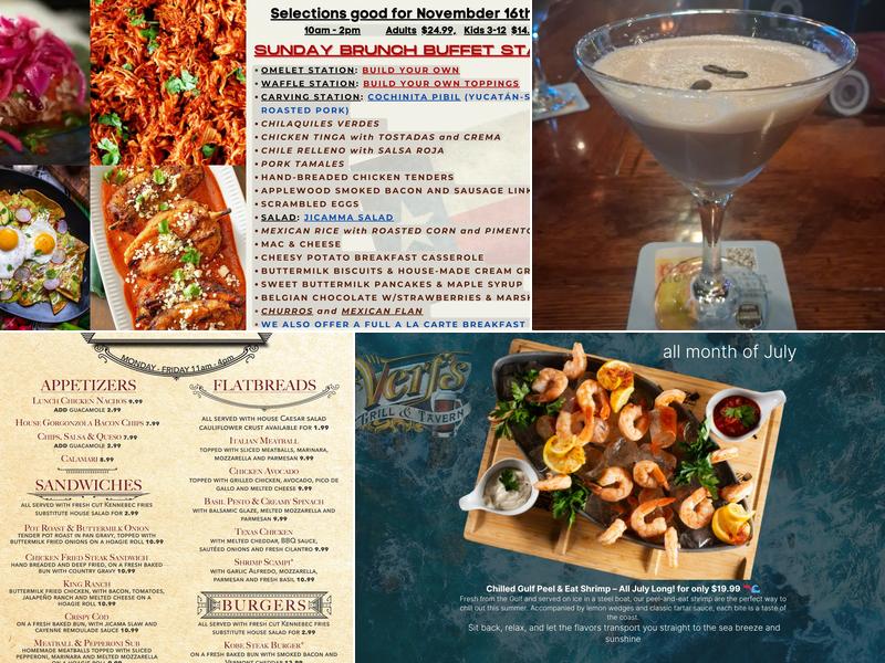 Verf's Grill & Tavern Menu