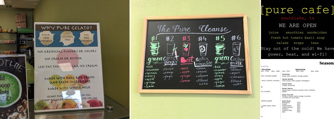 Pure Cafe Menu