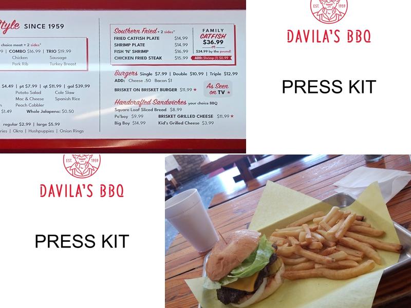 Davila's BBQ Menu