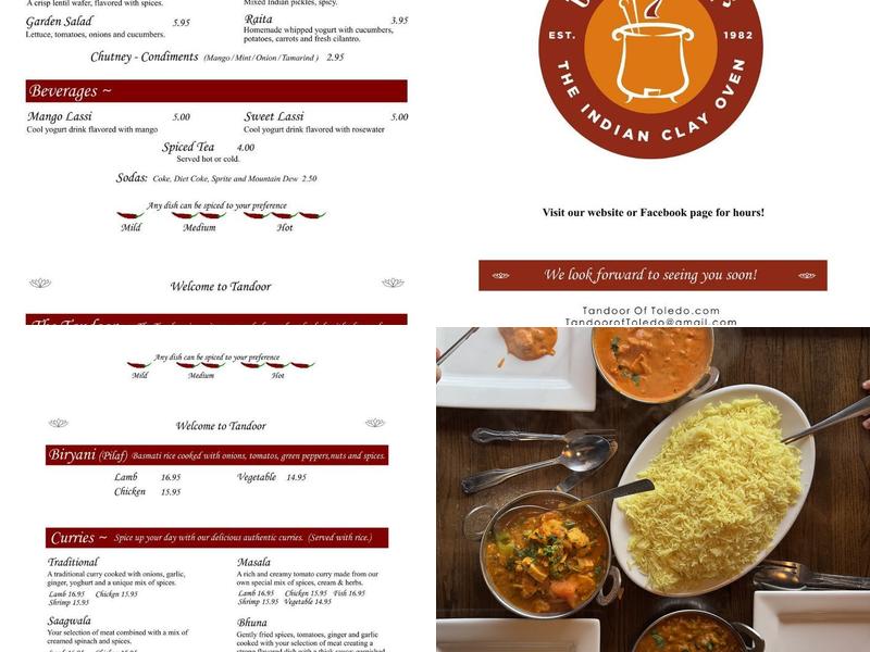 Tandoor Cuisine of India Menu