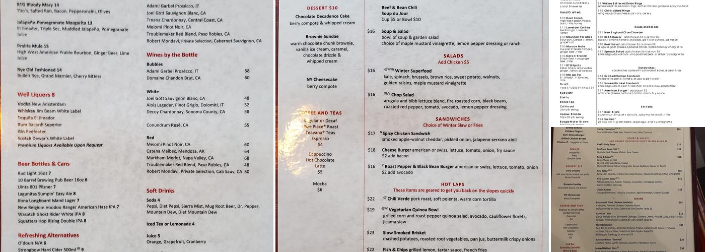 Red Tail Grill Menu