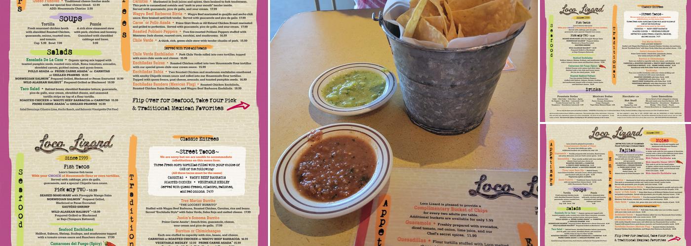 Loco Lizard Cantina Menu