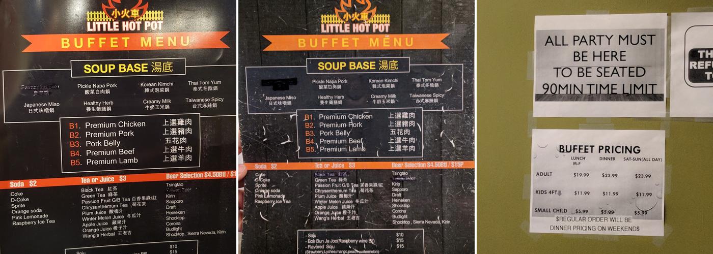 Little Hot Pot Menu
