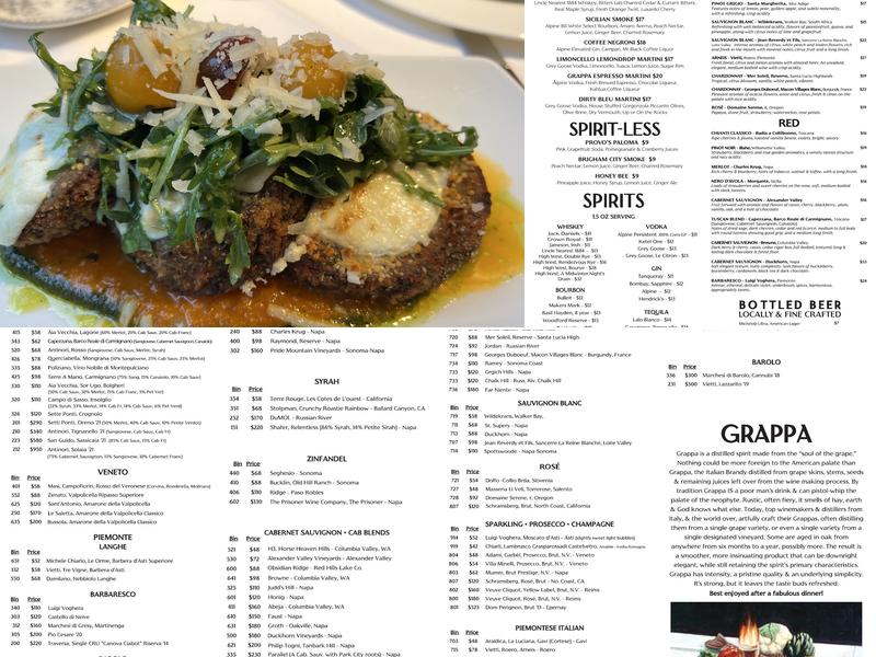Grappa Menu