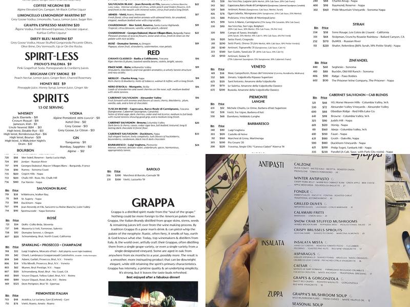 Grappa Menu