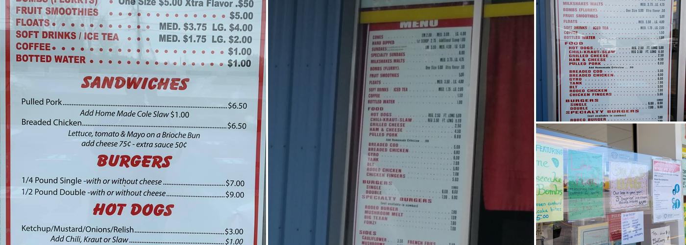 Krieg's It'z the Berries Frozen Custard Menu
