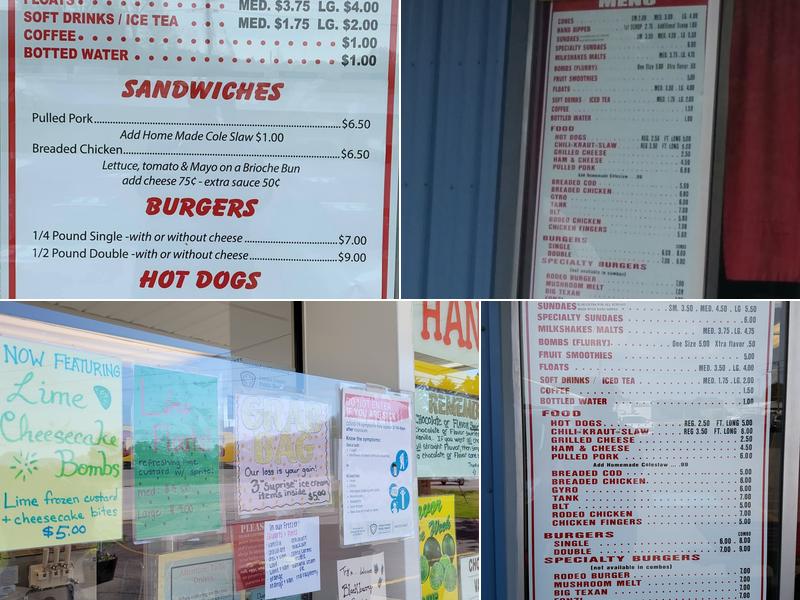 Krieg's It'z the Berries Frozen Custard Menu