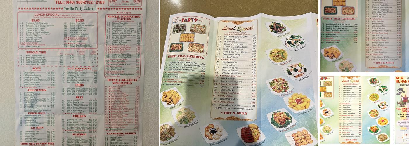 New Hunan Chef Menu