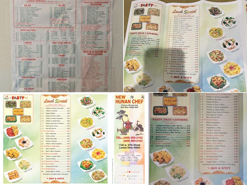 New Hunan Chef Menu
